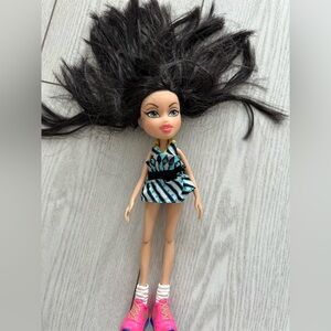 Bratz Black-Haired Fashion Doll in Teal & Black Dress